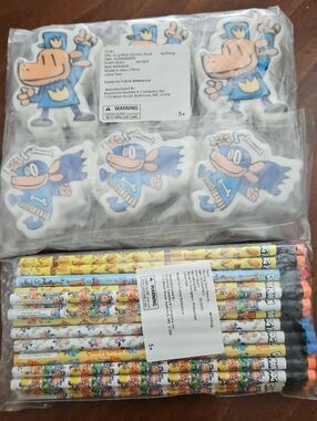 Dog Man Pencils and Squishy Set For Party Favors, Classroom, Treasure Box